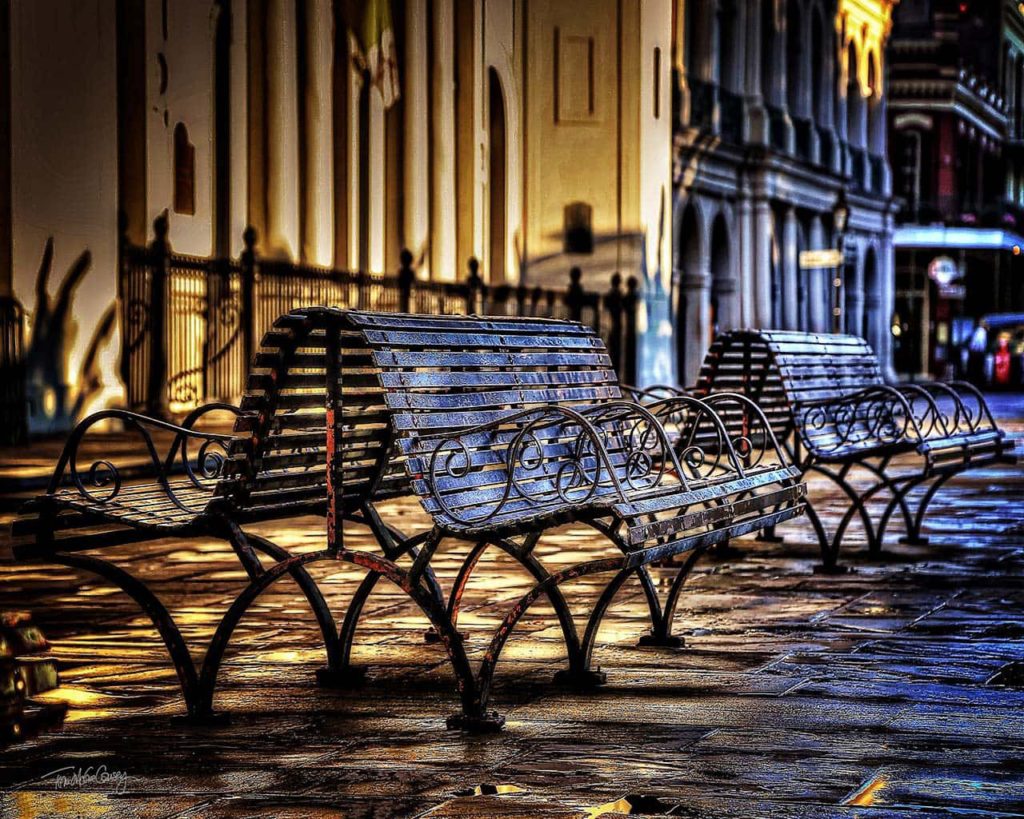 Wrought Iron Benches in Jackson Square